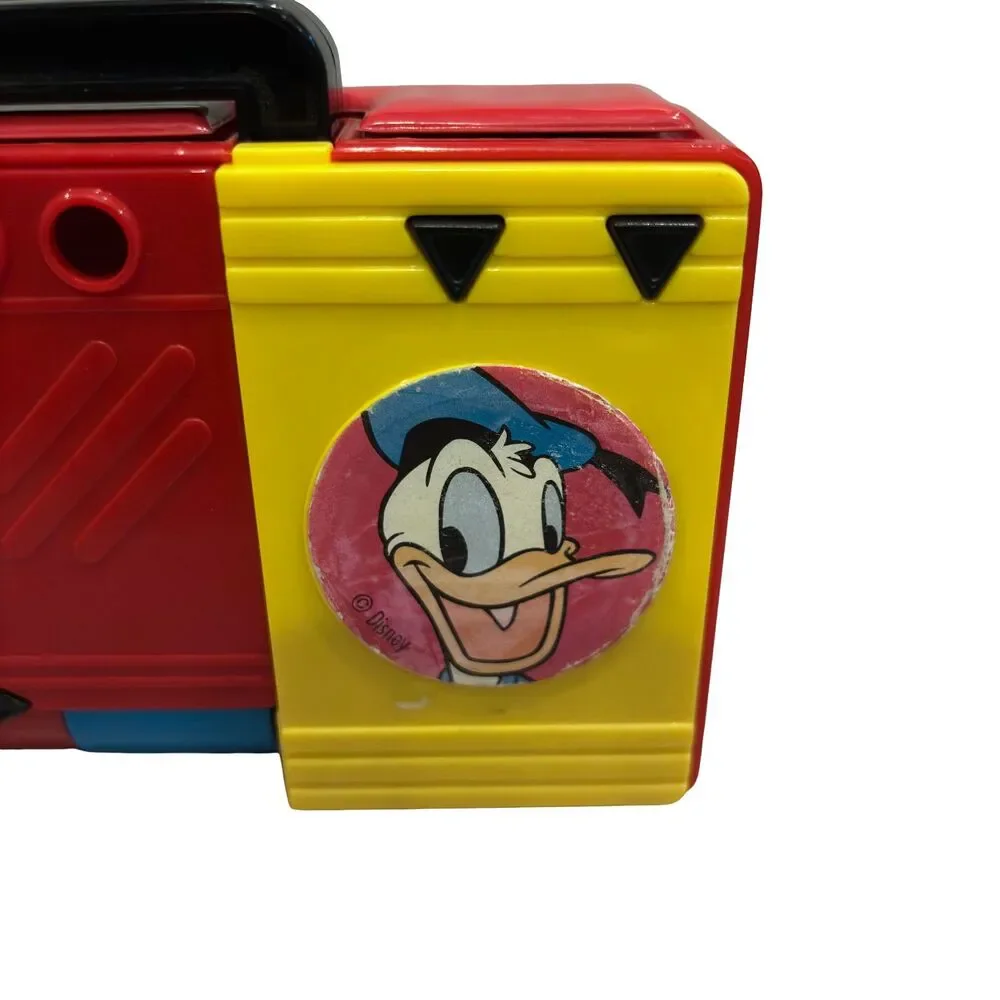 Vintage 1991 Disney FLOMO Mickey & Friends Boombox Pop-Up Pencil Case Sharpener